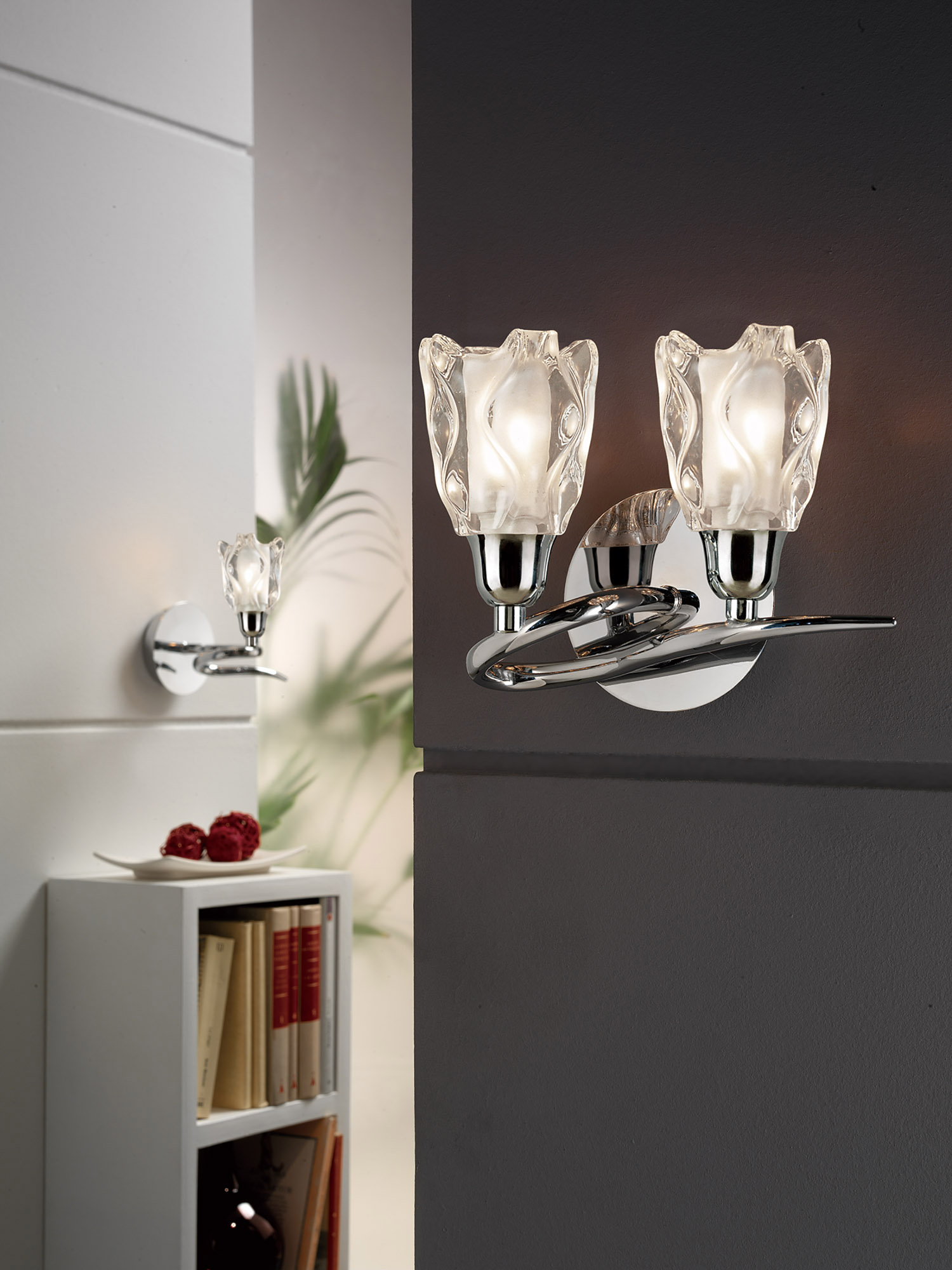Amel Polished Chrome Wall Lights Mantra Armed Wall Lights Amel Polished Chrome Wall Lights Mantra Armed Wall Lights